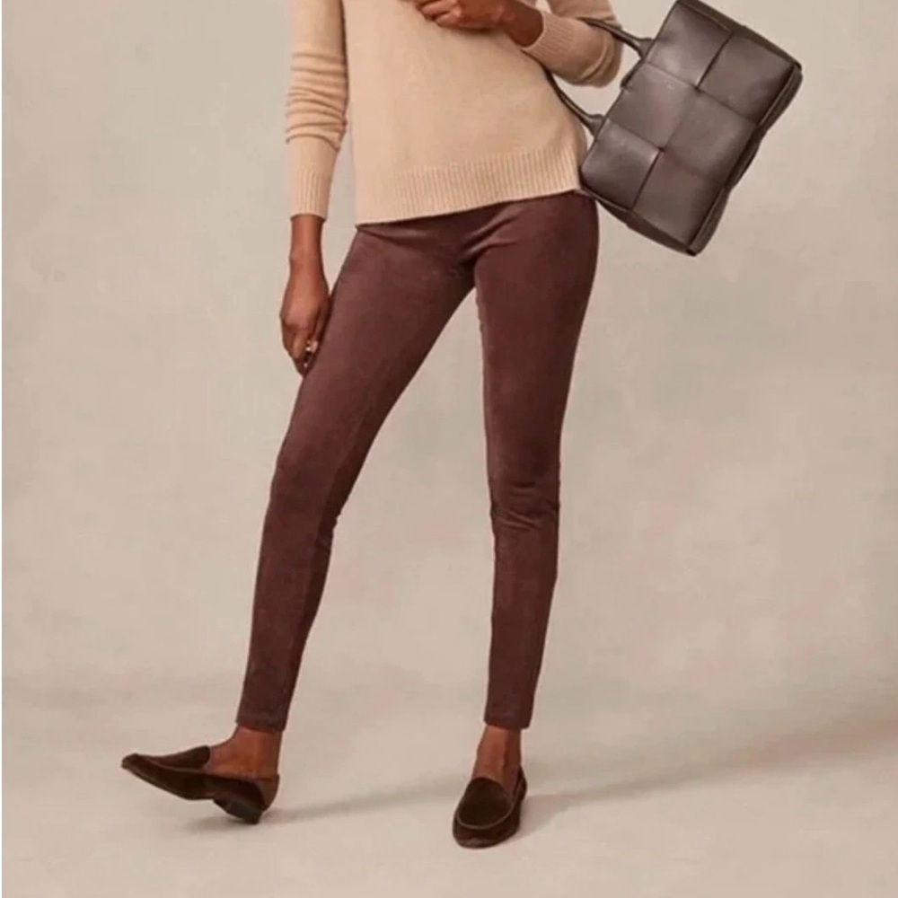 NWT J McLaughlin Women’s Lori Legging Mocha Faux Suede High Waist Pants - Medium